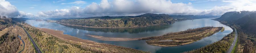 Nature Photograph - Clouds Drift Over The Columbia River #2 by Ethan Daniels