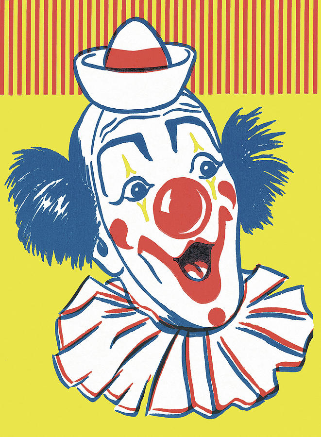 Halloween Drawing - Clown Face #2 by CSA Images