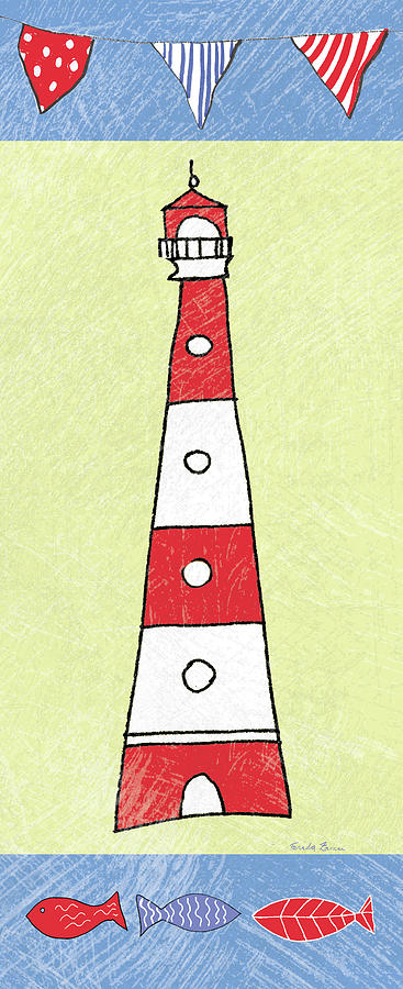 Bunting Painting - Coastal Lighthouse I #2 by Farida Zaman