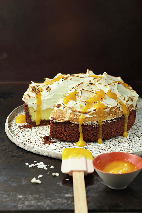 Coconut Lemongrass Brulee Cake With Vanilla Meringue #2 Photograph by Ulrike Holsten / Stockfood Studios