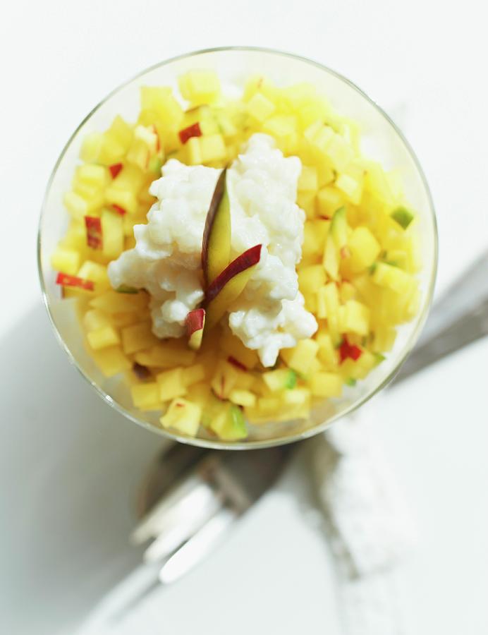 Coconut Rice Pudding With Mango #2 Photograph by Hannah Kompanik
