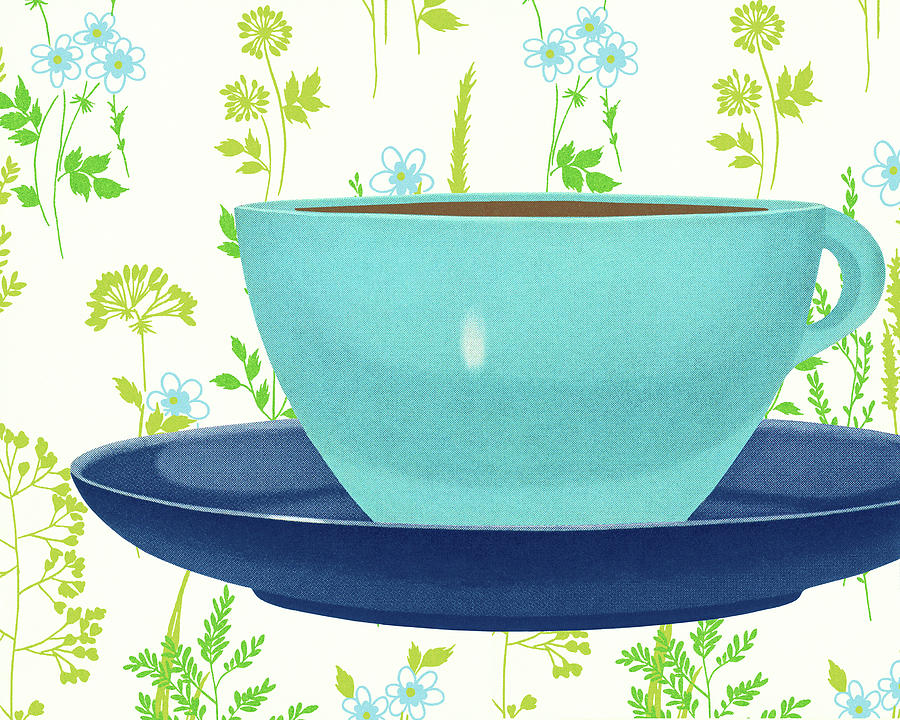 Coffee Drawing - Coffee Cup and Saucer #2 by CSA Images