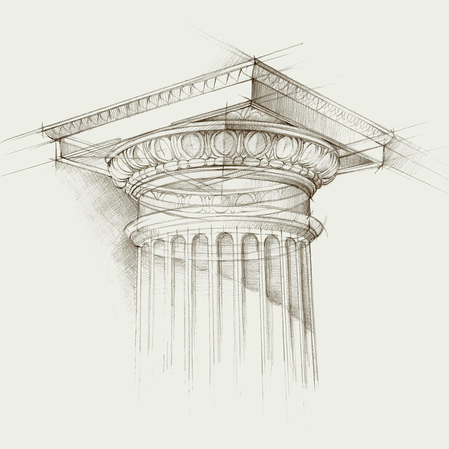 Architecture Painting - Column Schematic I #2 by Ethan Harper Architecture Painting - Column Schematic I #2 by Ethan Harper