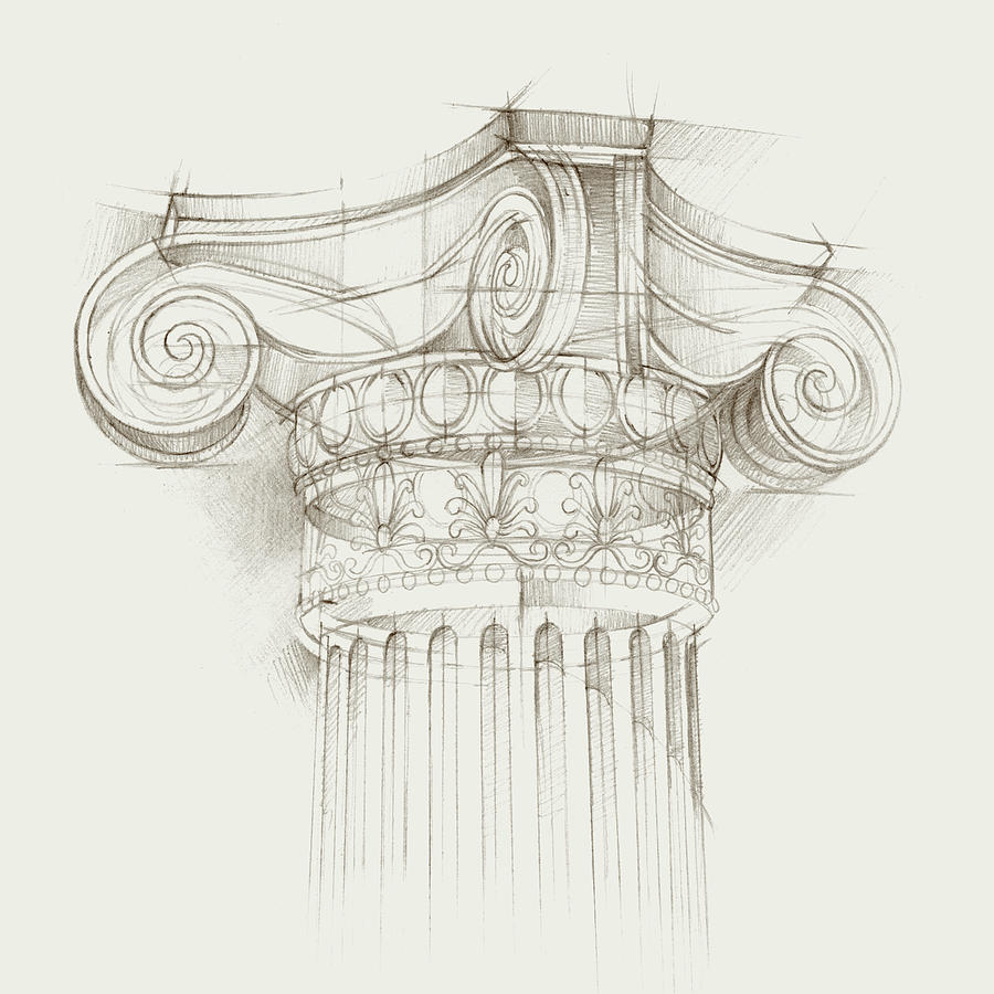 Architecture Painting - Column Schematic II #2 by Ethan Harper Architecture Painting - Column Schematic II #2 by Ethan Harper