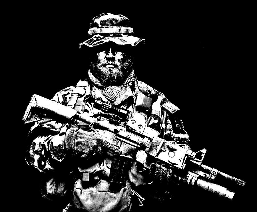 Commando Soldier In Battle Uniform #2 Photograph by Oleg Zabielin