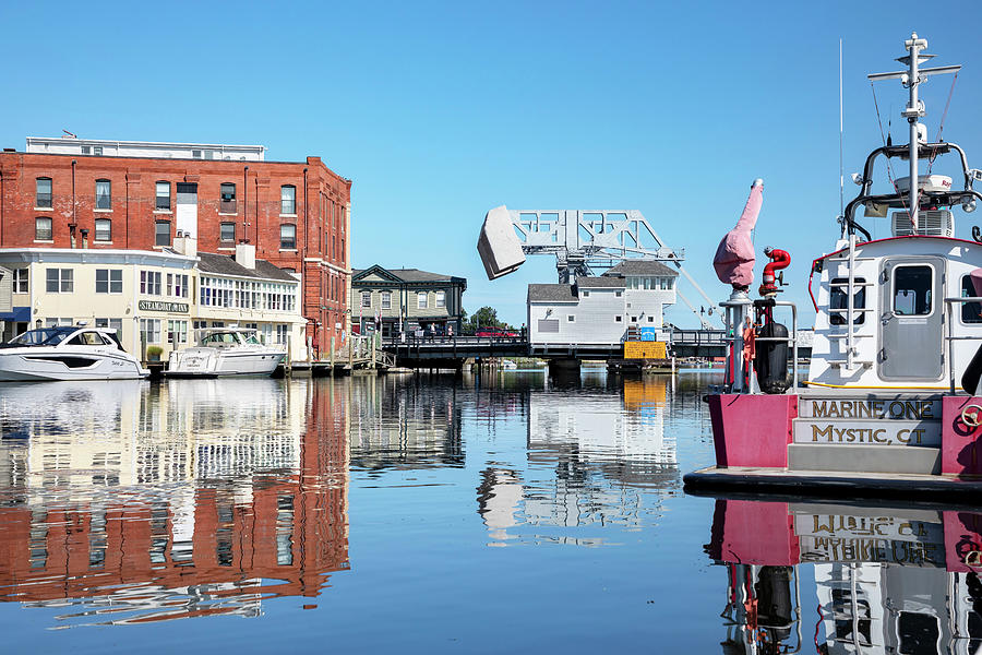 Connecticut, Mystic, Historic Downtown, Mystic River Highway Bridge. #2 ...