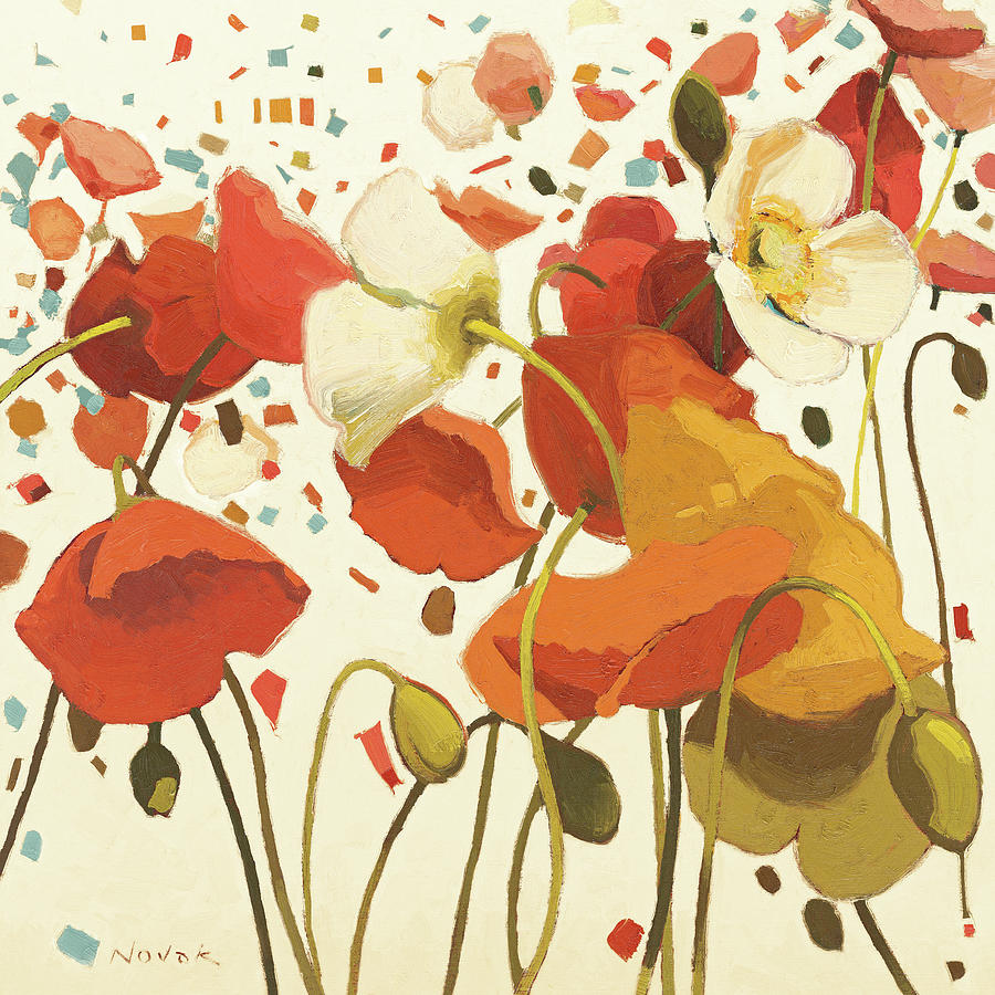 Flower Painting - Coral Confetti #2 by Shirley Novak