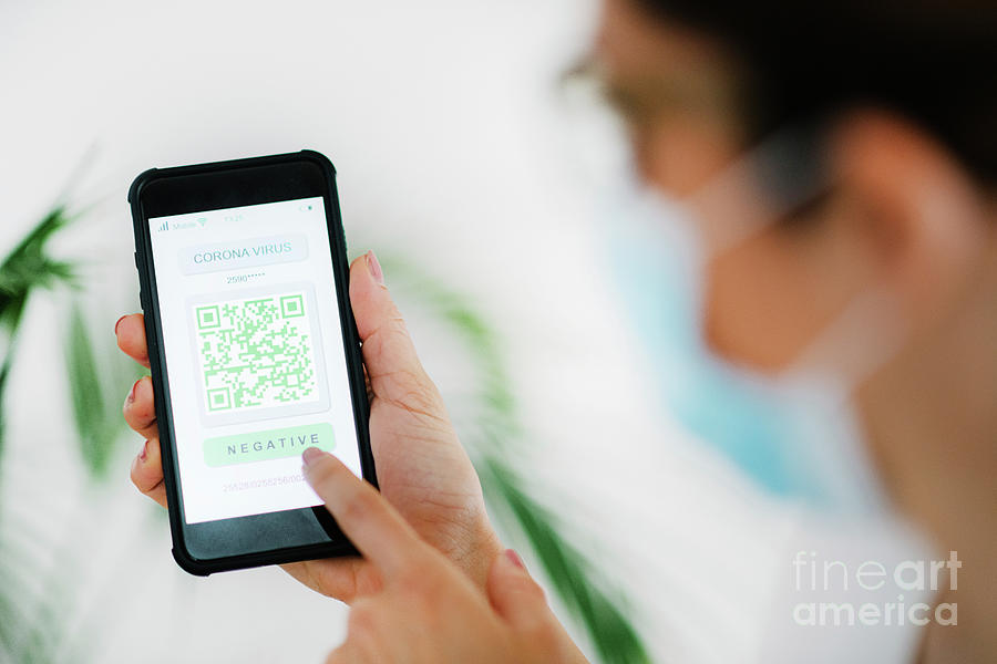 Coronavirus App With Qr Code #2 Photograph by Microgen Images/science Photo Library