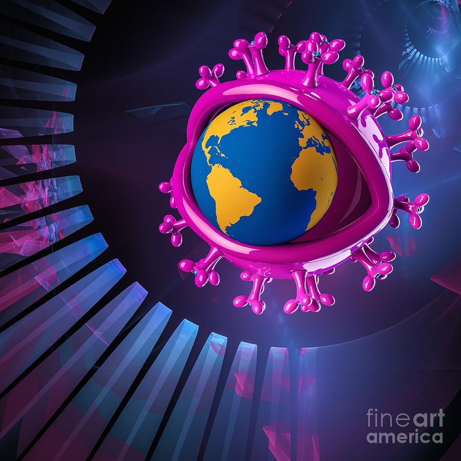 Globe Photograph - Coronavirus Pandemic #2 by Laguna Design/science Photo Library