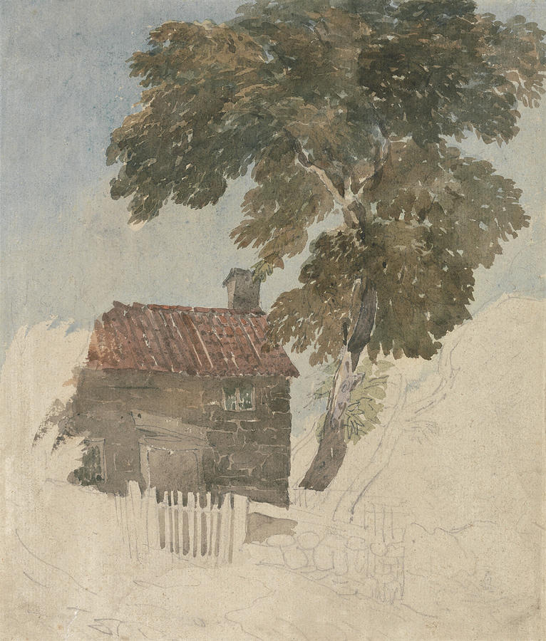 David Cox Painting - Cottage and Trees #2 by David Cox