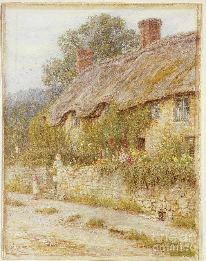 Cottage Near Wells, Somerset Painting by Helen Allingham