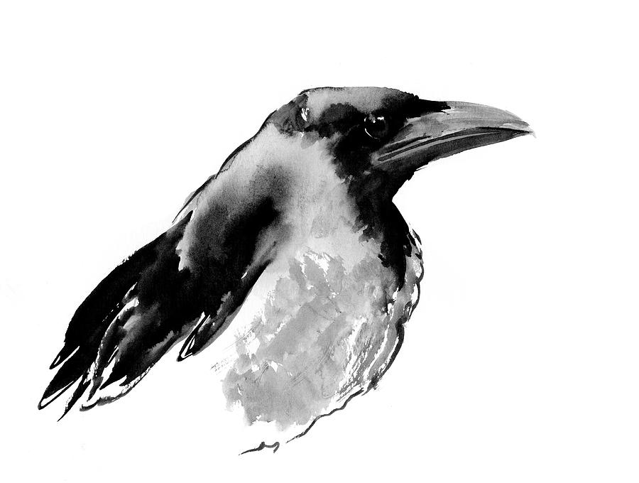 Crow #2 Painting by Suren Nersisyan