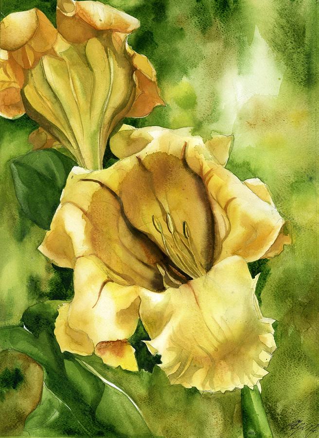 Cup Of Gold Vine #2 Painting by Alfred Ng