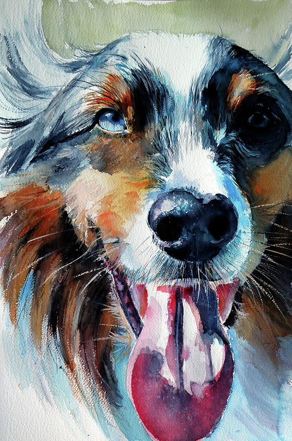 Cute dog #2 Painting by Kovacs Anna Brigitta