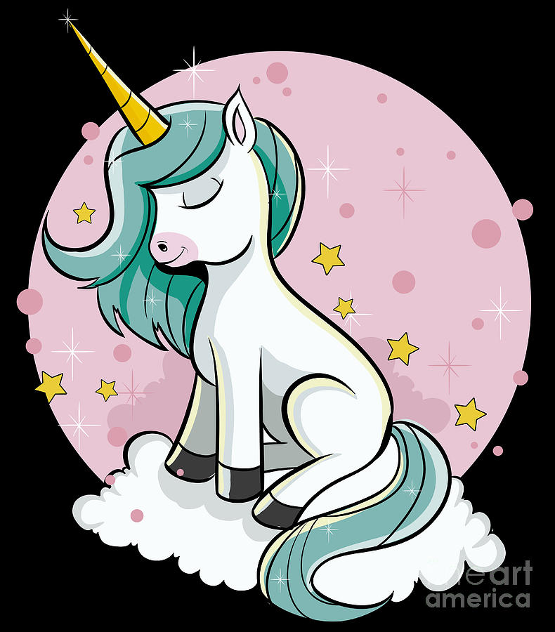 Unicorn Digital Art - Cute Unicorn Rainbow Pixie Dust Magic Horse Star #1 by Mister Tee