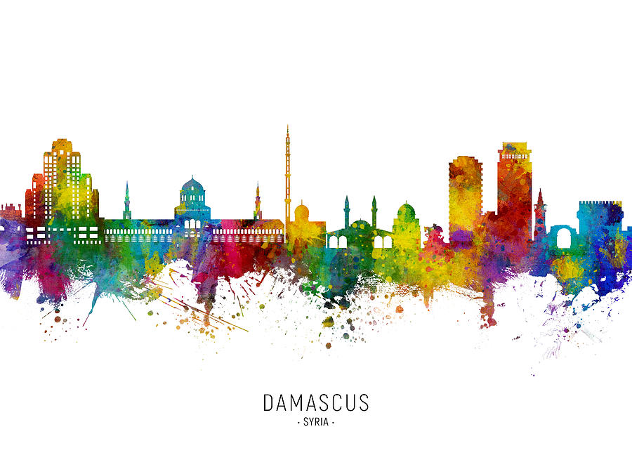 Damascus Syria Skyline #2 Digital Art by Michael Tompsett