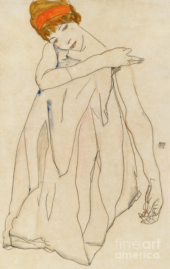 Egon Schiele Painting - Dancer  Die Tanzerin, 1913 by Egon Schiele