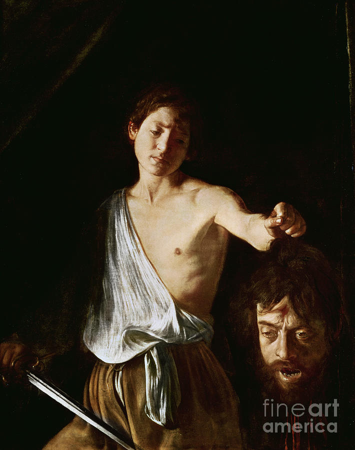 David With The Head Of Goliath, 1606 Painting by Michelangelo Merisi Da Caravaggio