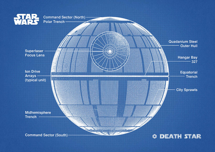 DEATH STAR blue Digital Art by Dennson Creative | Fine Art America