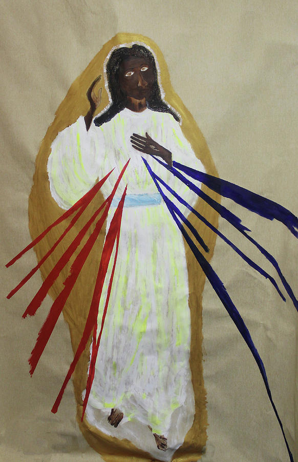 Divine Mercy #2 Painting by Gloria Ssali