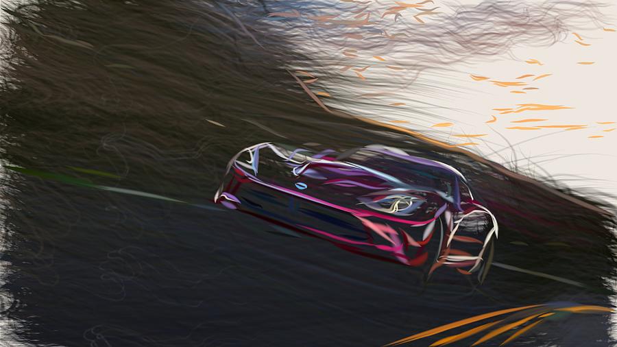 Dodge SRT Viper Draw #3 Digital Art by CarsToon Concept