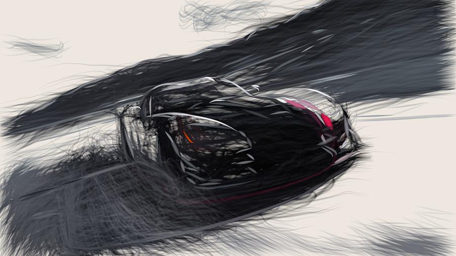 Dodge Viper SRT10 ACR X Draw #2 Digital Art by CarsToon Concept