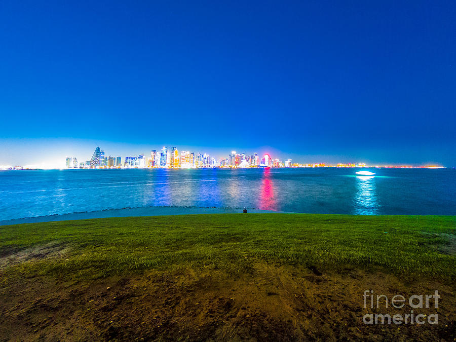 Doha West Mound skyline #2 Photograph by Benny Marty