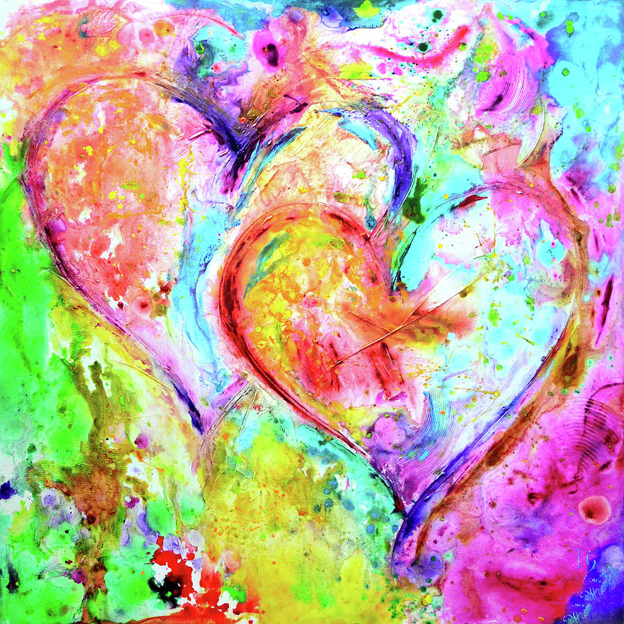 Dos Corazones Painting by Ivan Guaderrama | Fine Art America