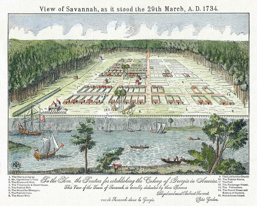 Earliest View Of Savannah #1 Drawing by Granger Earliest View Of Savannah #1 Drawing by Granger