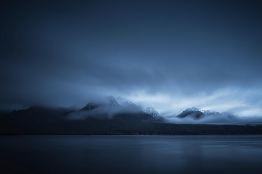 Early Moring Clouds Over Mountains And Lake Geneva Photograph