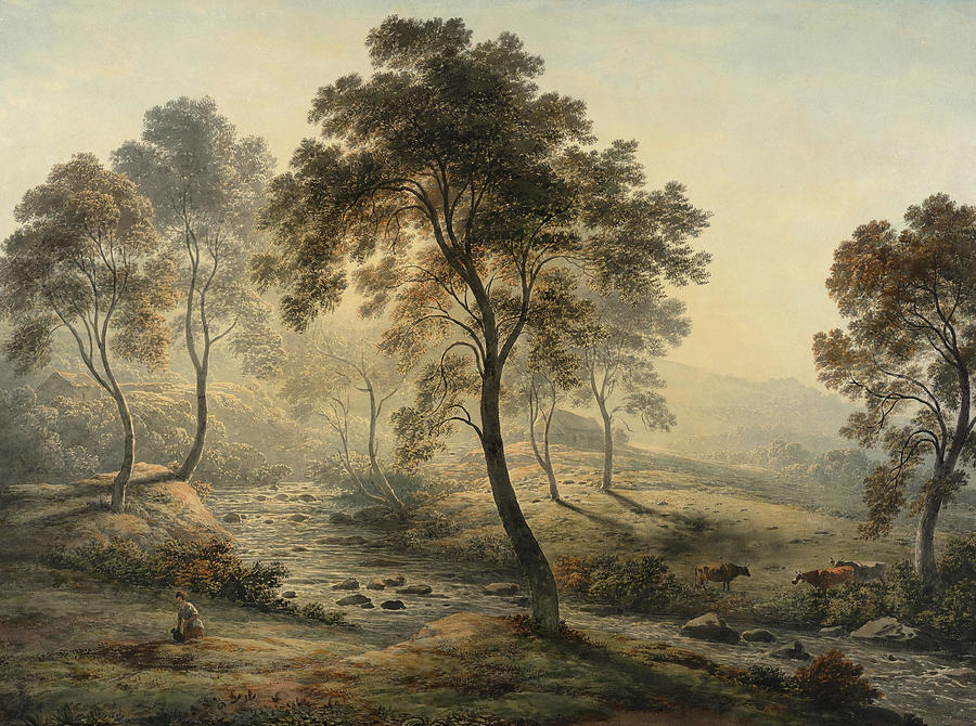 Early Morning near Loch Katrine in the Trossachs, Scotland. #2 Painting by John Glover
