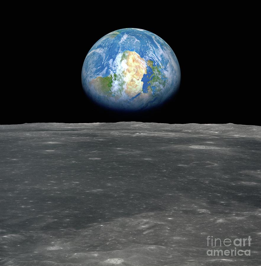Earthrise Over The Moon #2 Photograph by Detlev Van Ravenswaay/science Photo Library
