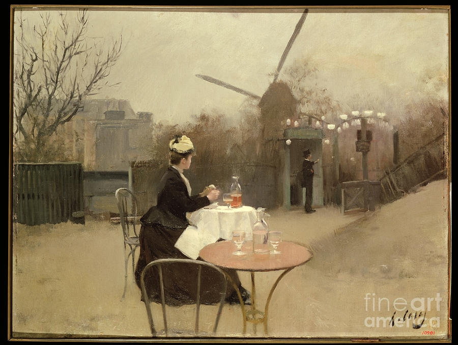 Eating Al Fresco Painting by Ramon Casas I Carbo