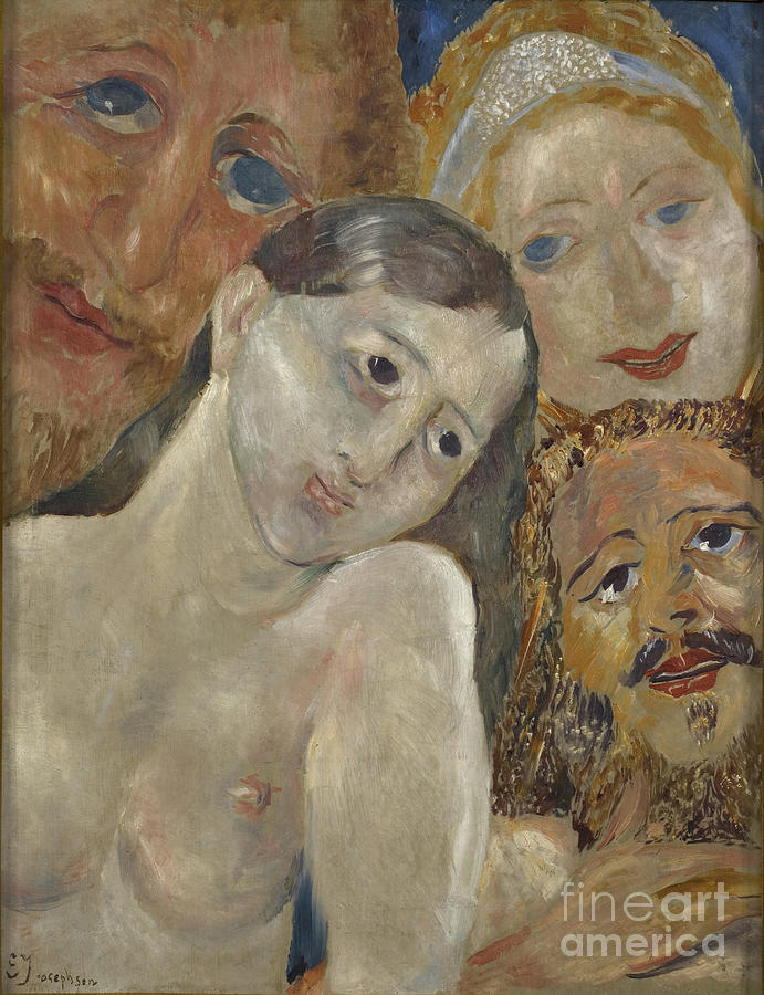 Ecstatic Heads Painting by Ernst Josephson