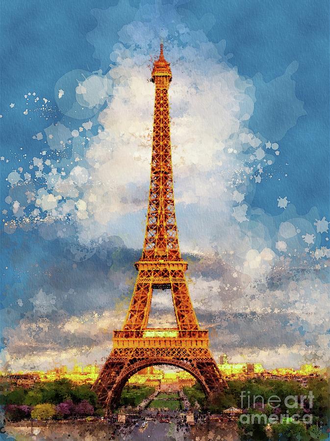 Eiffal Tower, Paris, France #2 Painting by Esoterica Art Agency