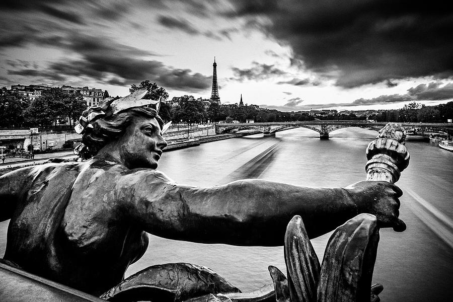 Eiffel Tower & Alexander IIi Bridge #2 Digital Art by Antonino Bartuccio