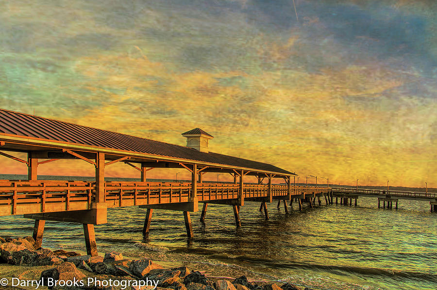 Empty Pier at Sunrise #2 Photograph by Darryl Brooks