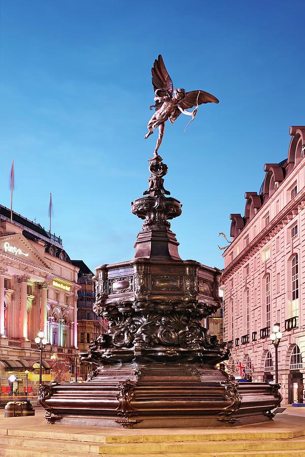 England, Great Britain, British Isles, London, City Of Westminster, Piccadilly Circus, Eros Statue, Piccadilly Circus #2 Digital Art by Richard Taylor