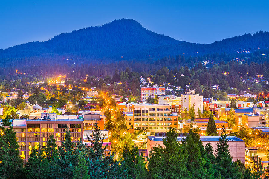 Eugene Photograph - Eugene, Oregon, Usa Downtown Cityscape #2 by Sean Pavone