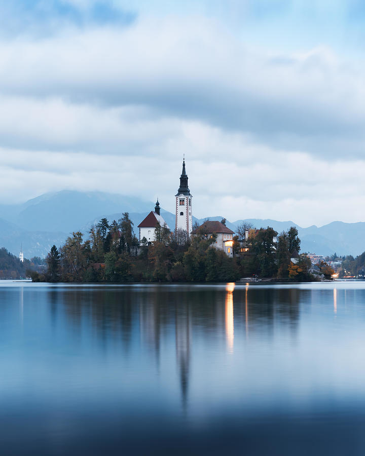 Castle Photograph - Evening Autumn View Of Bled Lake #2 by Ivan Kmit