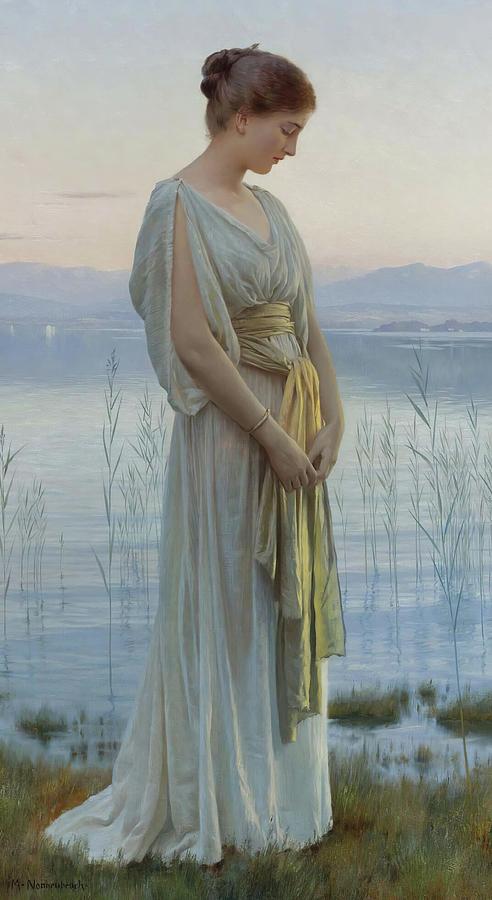 Evening By The Lake Painting by Max Nonnenbruch