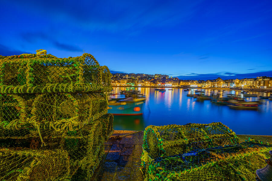 Architecture Photograph - Evening View Of Lobster Traps And The Harbor, St Ives #2 by Ran Dembo