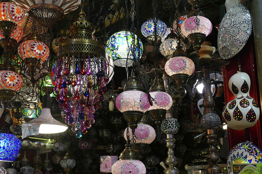 Exquisite glass lamps and lanterns in the Grand Bazaar  #2 Photograph by Steve Estvanik