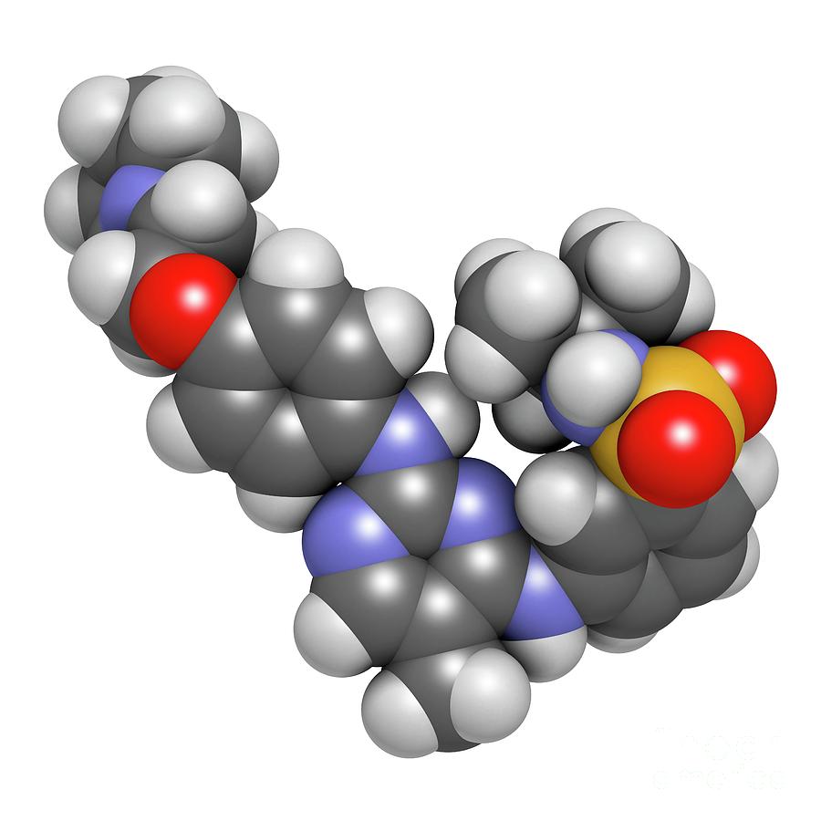 Fedratinib Cancer Drug Molecule #2 Photograph by Molekuul/science Photo Library