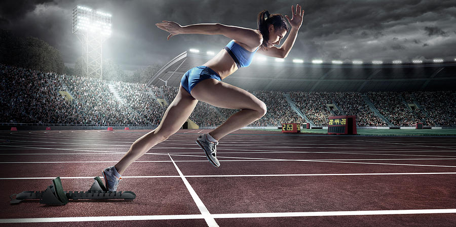 Female Athlete Sprinting #2 Photograph by Dmytro Aksonov
