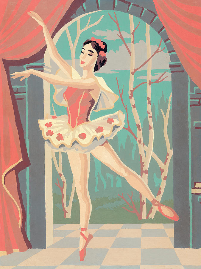 Vintage Drawing - Female ballet dancer #2 by CSA Images