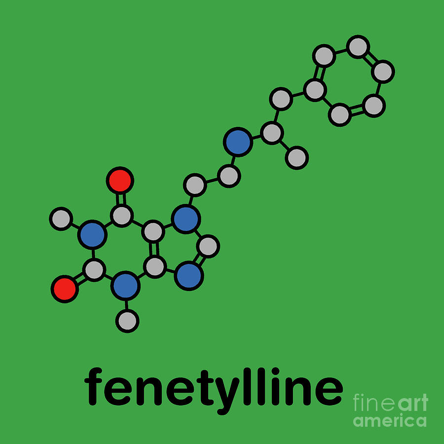 Fenetylline Stimulant Drug Molecule #2 Photograph by Molekuul/science Photo Library