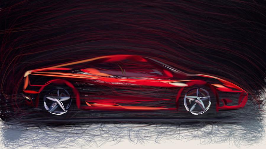 Ferrari 360 Modena Draw #2 Digital Art by CarsToon Concept