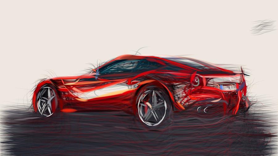 Ferrari F12 Berlinetta Draw #2 Digital Art by CarsToon Concept