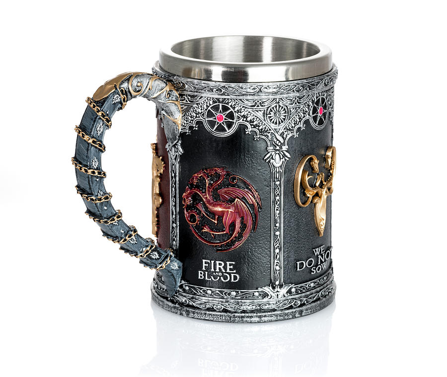 Fire and Blood tankard from Game of Thrones series #5 Photograph by Steven Heap